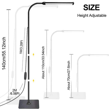 LED Floor Lamp with Dimmable Gooseneck, 3 Color Modes by HitMyNeed