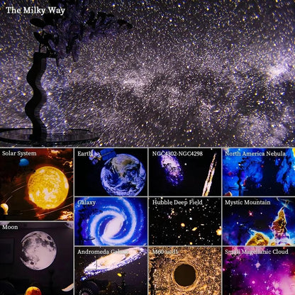 LED Galaxy Projector Night Light with 12 Films by HitMyNeed