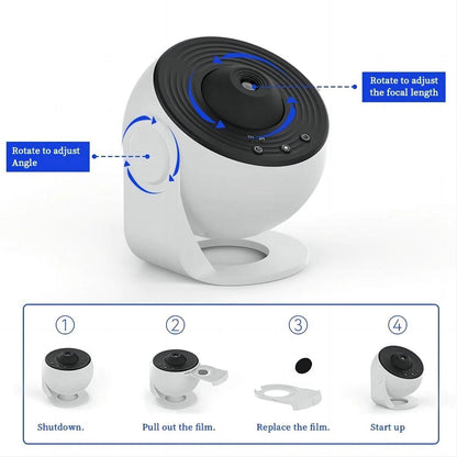 LED Galaxy Projector Night Light with 12 Films by HitMyNeed