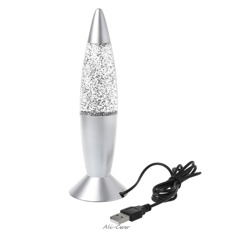 LED Glitter Rocket Lamp Night Light RGB USB by HitMyNeed