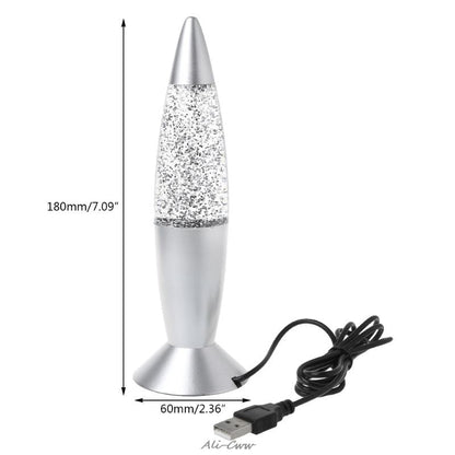 LED Glitter Rocket Lamp Night Light RGB USB by HitMyNeed