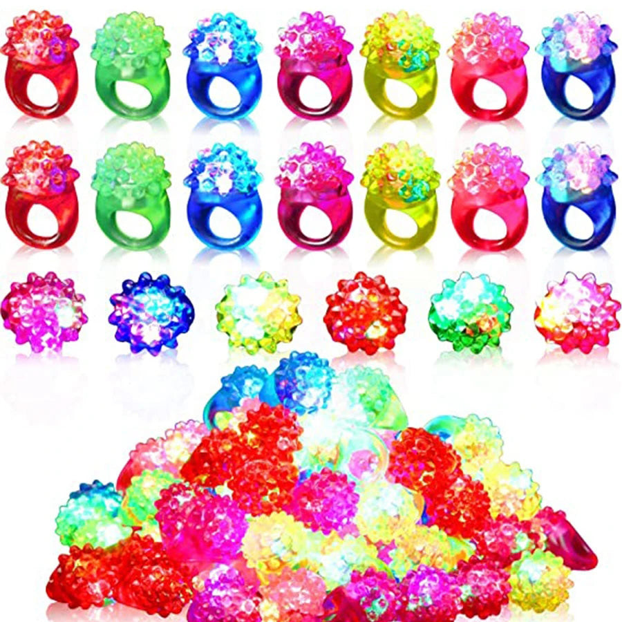 LED Glowing Party Finger Rings - Assorted Colors 20pcs by HitMyNeed
