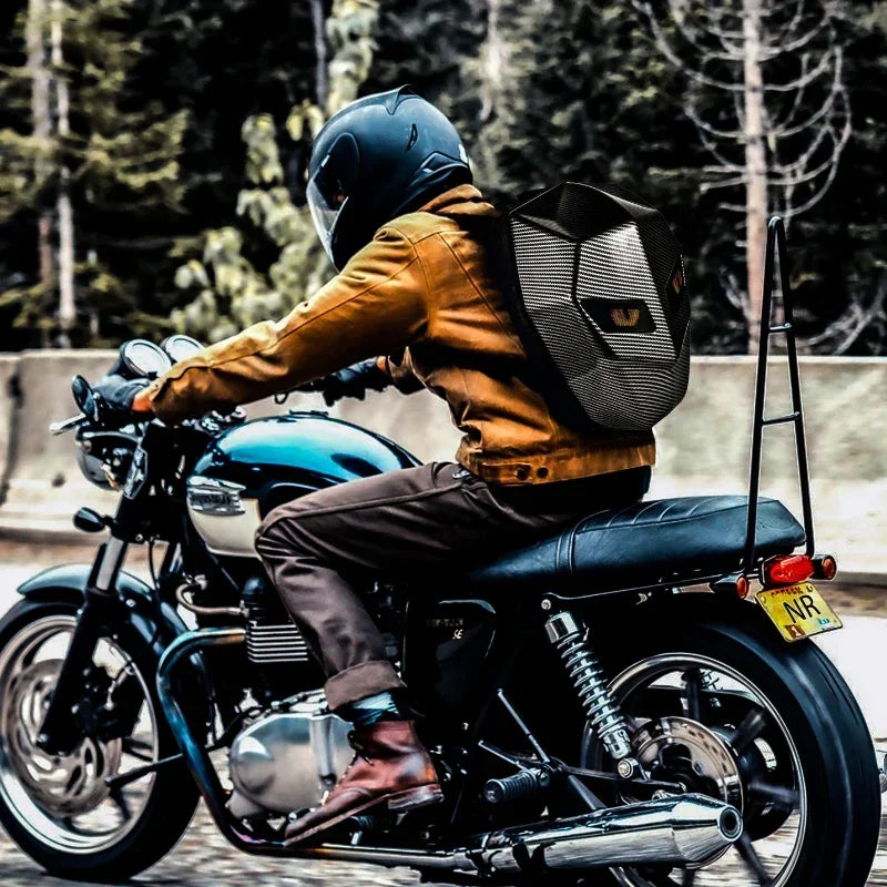 LED Hard Shell Laptop & Motorcycle Backpack large-camouflage by HitMyNeed