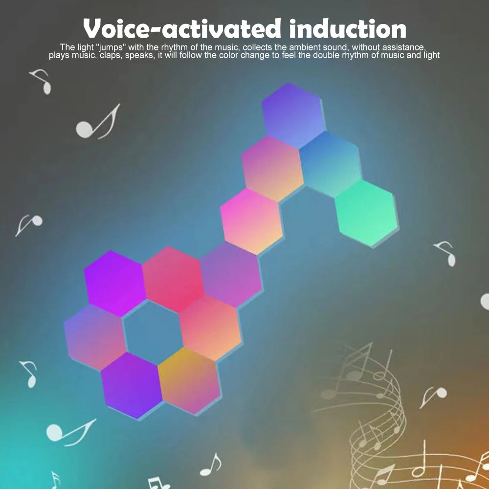 LED Hexagon RGB Smart Wall Light Panels with Music Sync by HitMyNeed