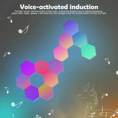 LED Hexagon RGB Smart Wall Light Panels with Music Sync by HitMyNeed