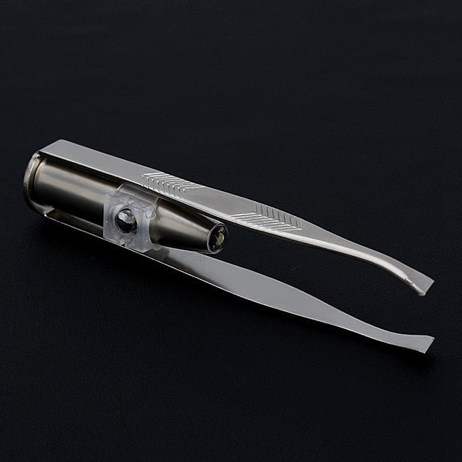 LED Light Eyebrow Tweezers for Precise Grooming by HitMyNeed