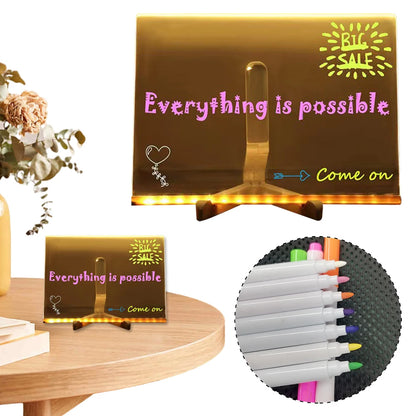 LED Light Up Dry Erase Message Board with 7 Pens by HitMyNeed