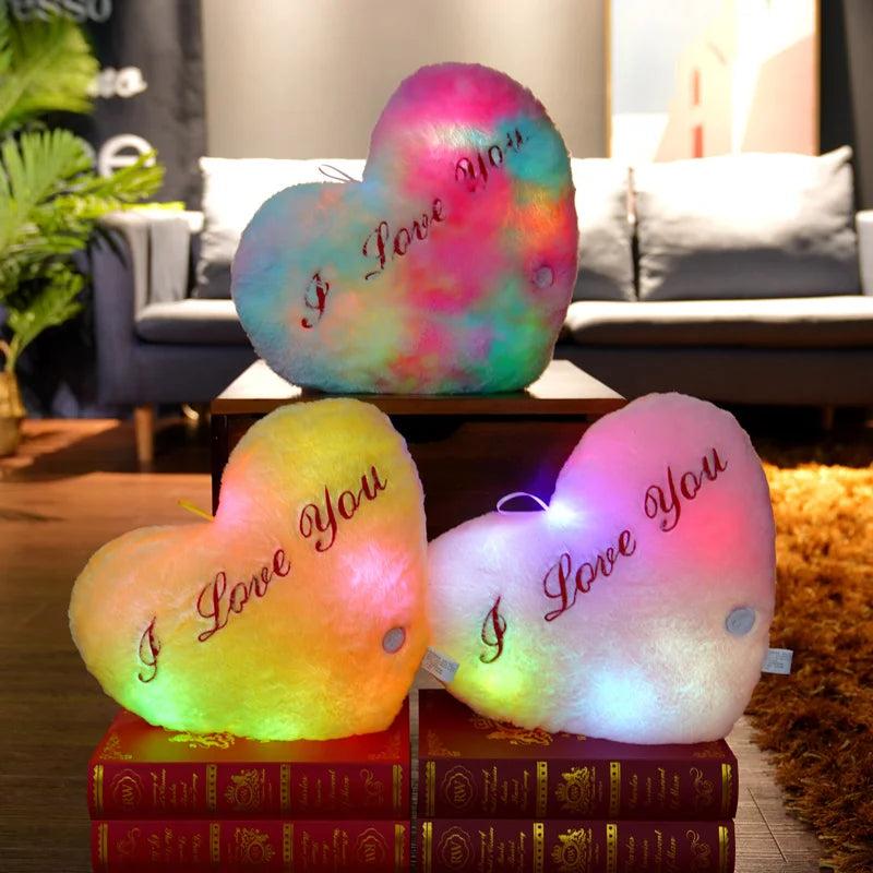 LED Light Up Heart Plush Cushion Pillow 36cm by HitMyNeed