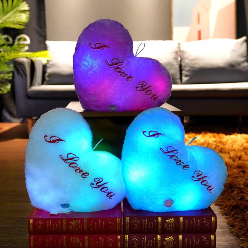 LED Light Up Heart Plush Cushion Pillow 36cm by HitMyNeed