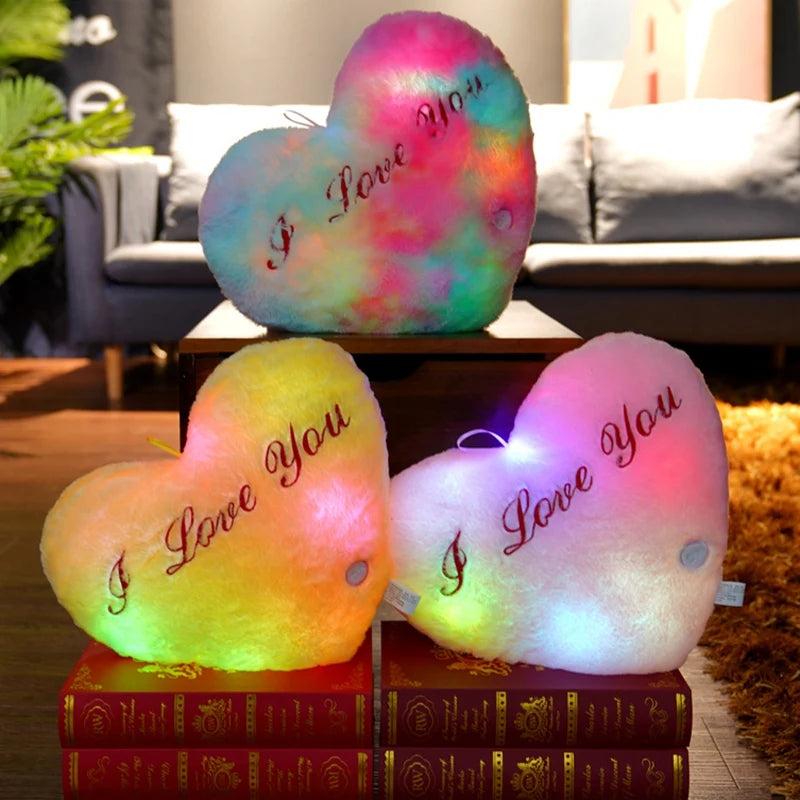 LED Light Up Heart Plush Cushion Pillow 36cm by HitMyNeed