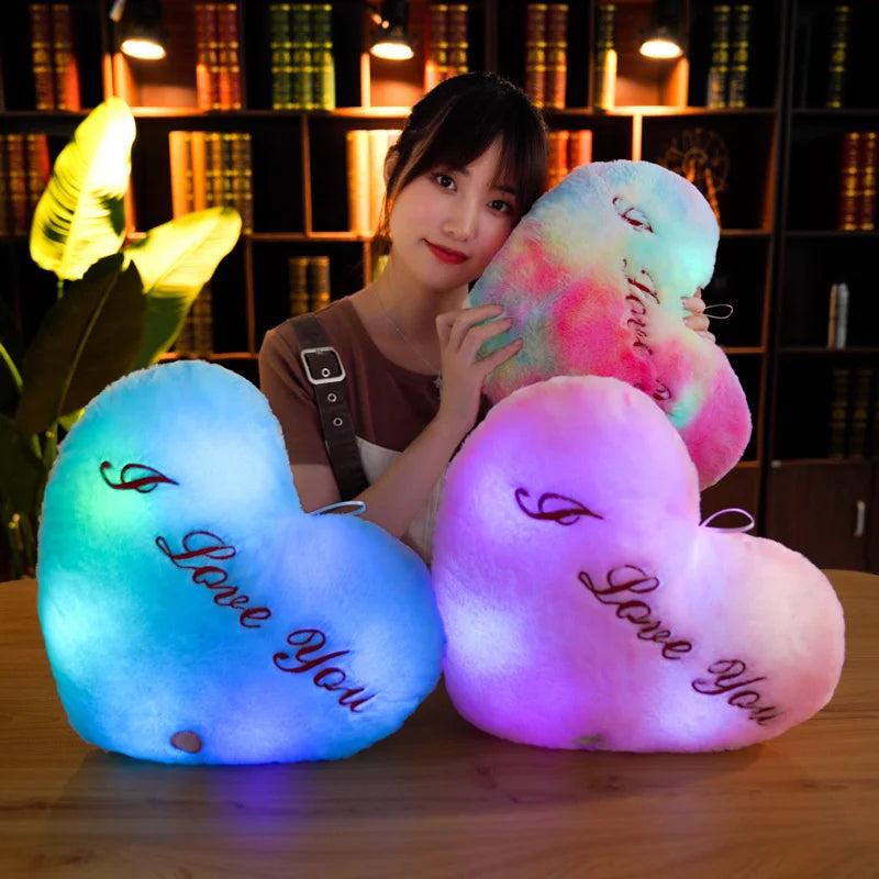 LED Light Up Heart Plush Cushion Pillow 36cm by HitMyNeed