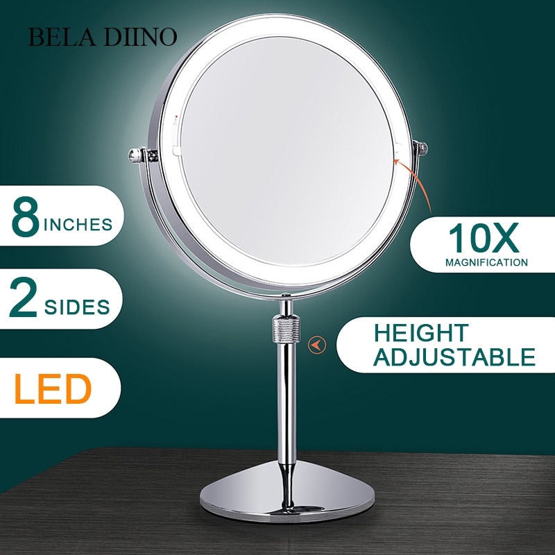 LED Lighted 10x Magnifying Makeup Mirror by HitMyNeed