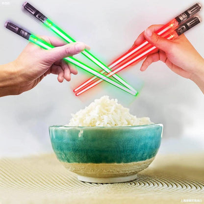 LED Lightsaber Chopsticks Reusable Light-Up Tableware by HitMyNeed