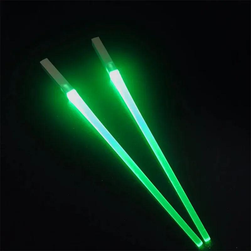 LED Lightsaber Chopsticks Reusable Light-Up Tableware Green by HitMyNeed