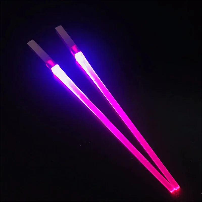 LED Lightsaber Chopsticks Reusable Light-Up Tableware Purple by HitMyNeed