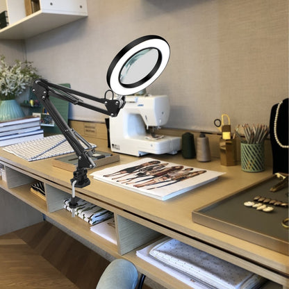 LED Magnifying Desk Lamp with 5X Glass Lens by HitMyNeed