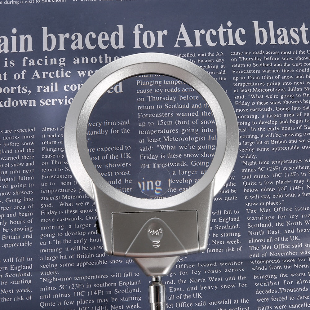 LED Magnifying Glass with Stand, 2X/6X by HitMyNeed