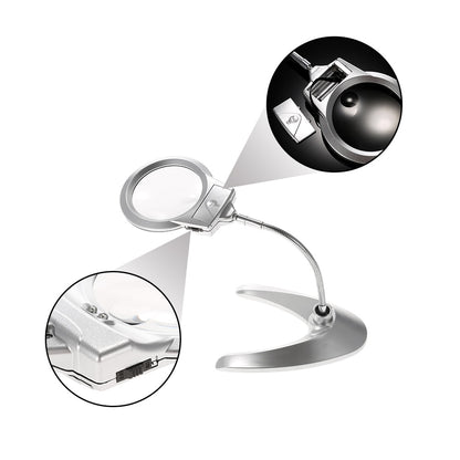 LED Magnifying Glass with Stand, 2X/6X by HitMyNeed