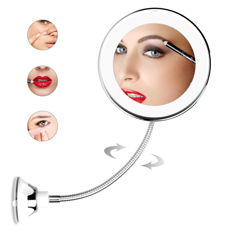 LED Makeup Mirror with 10x Magnification by HitMyNeed