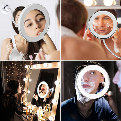LED Makeup Mirror with 10x Magnification by HitMyNeed