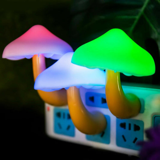 LED Mushroom Night Light Plug In with Sensor by HitMyNeed