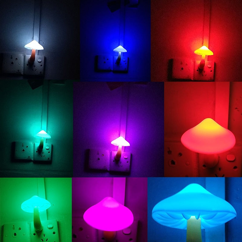 LED Mushroom Night Light Plug In with Sensor by HitMyNeed