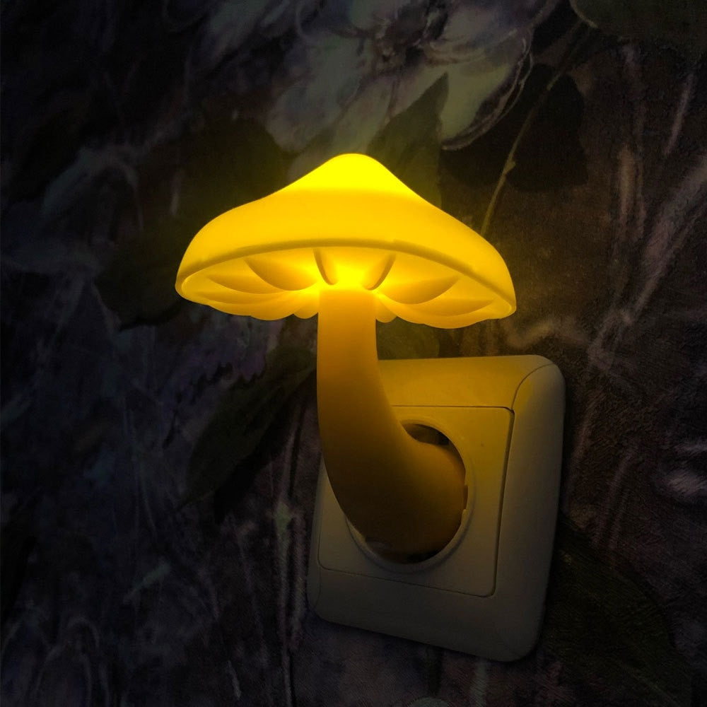 LED Mushroom Night Light Wall Lamp with EU Plug by HitMyNeed
