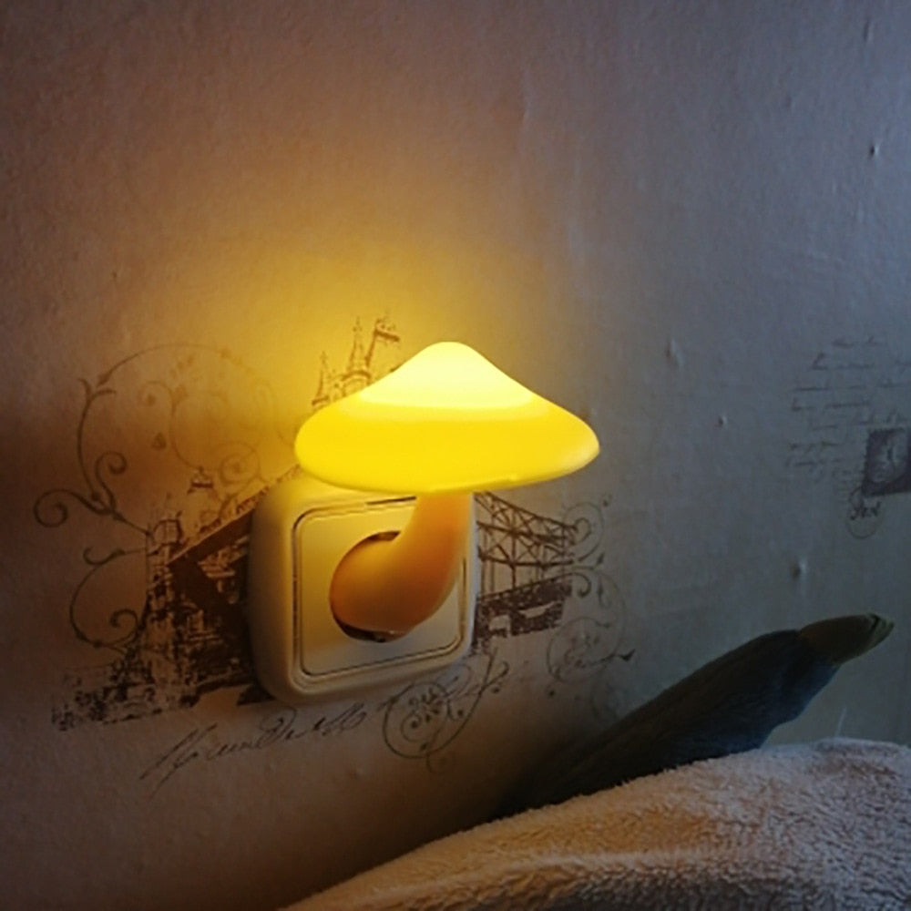 LED Mushroom Night Light Wall Lamp with EU Plug by HitMyNeed