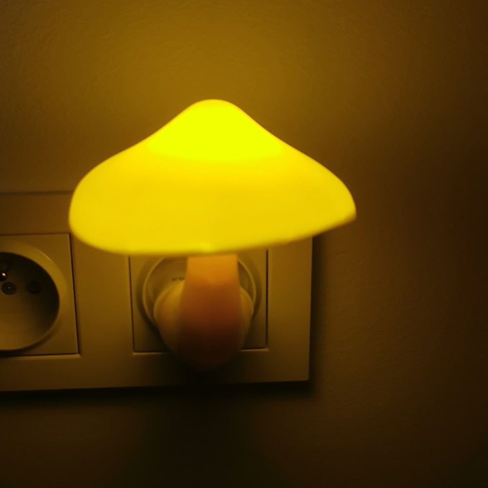 LED Mushroom Night Light Wall Lamp with EU Plug by HitMyNeed