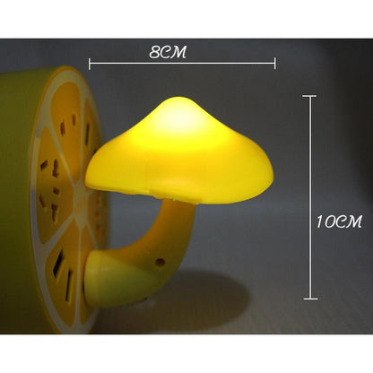 LED Mushroom Night Light Wall Lamp with EU Plug by HitMyNeed