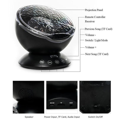 LED Ocean Wave Projector Speaker with 7 Colors by HitMyNeed