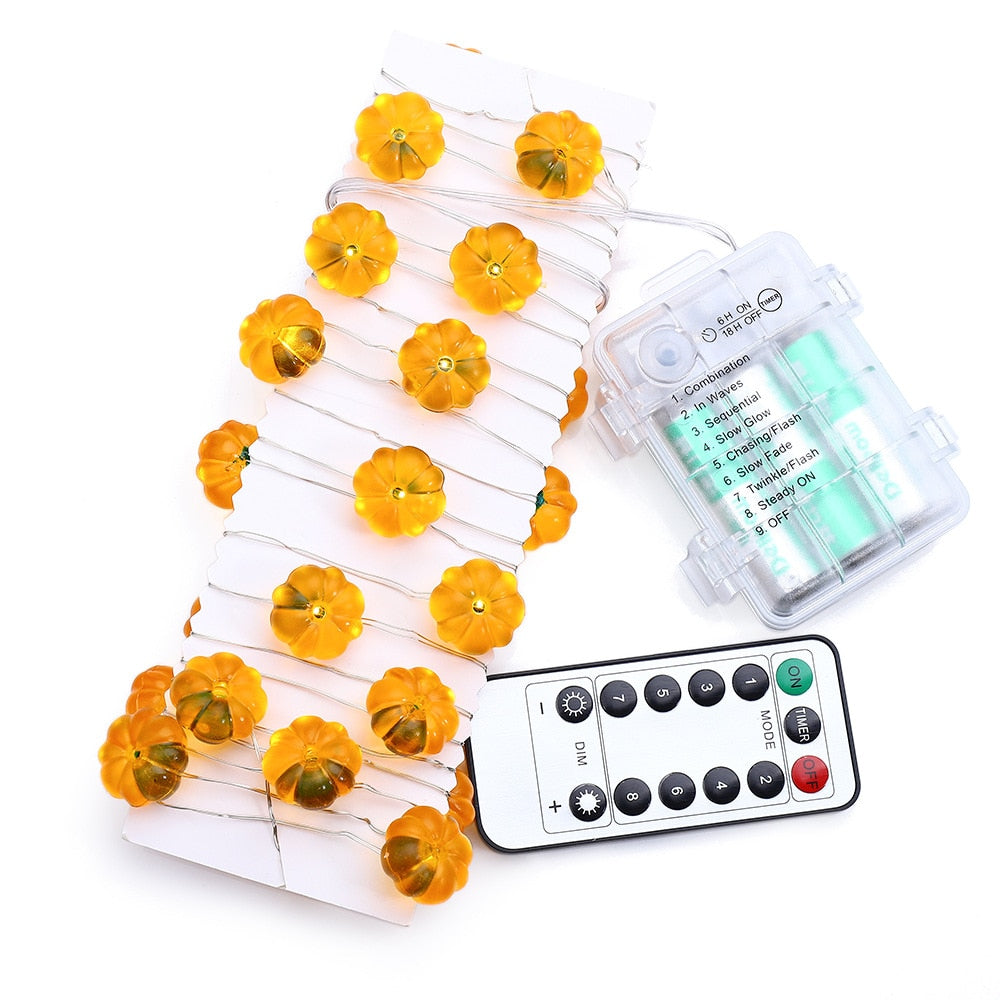 LED Pumpkin String Lights with Remote Control, 3m by HitMyNeed