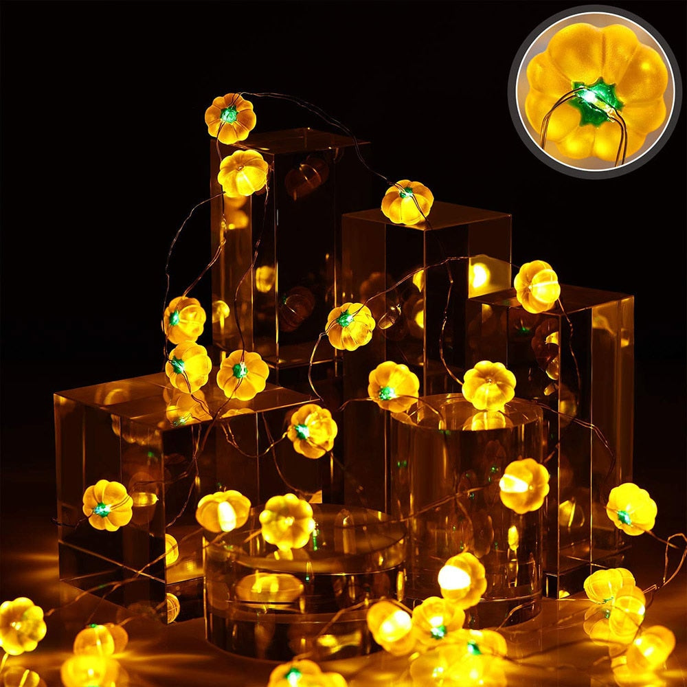 LED Pumpkin String Lights with Remote Control, 3m by HitMyNeed