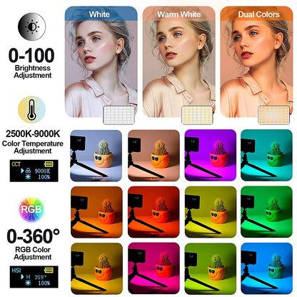 LED RGB Camera Video Light Kit 2500K-9000K CRI 95+ by HitMyNeed