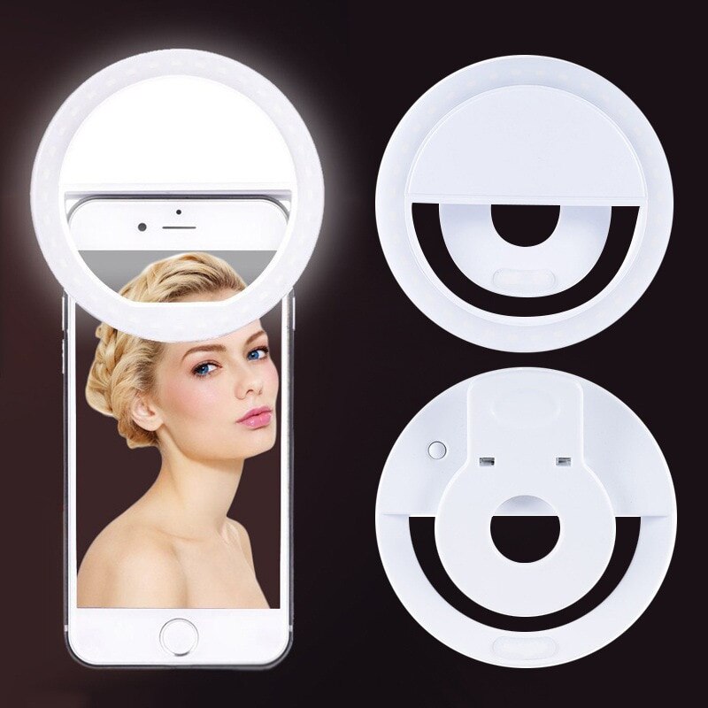 LED Selfie Ring Light with USB Charging Clip by HitMyNeed