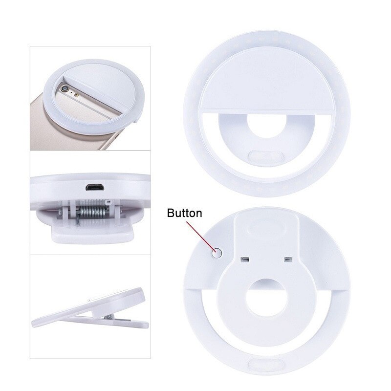 LED Selfie Ring Light with USB Charging Clip by HitMyNeed