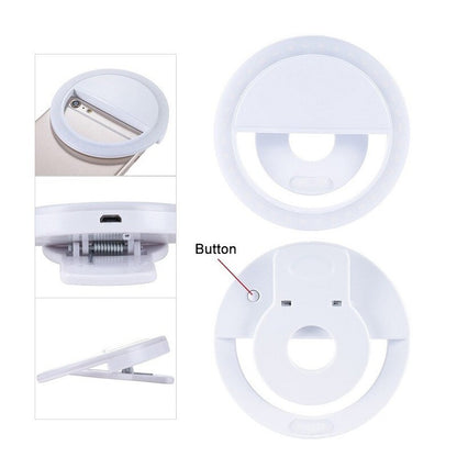 LED Selfie Ring Light with USB Charging Clip by HitMyNeed