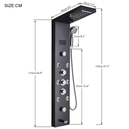 LED Shower Panel with Rainfall, Waterfall & Jets by HitMyNeed