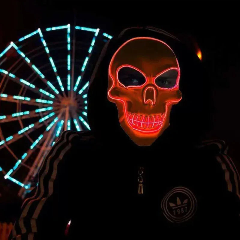 LED Skull Halloween Mask with EL Cold Light by HitMyNeed