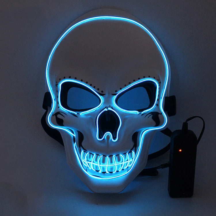 LED Skull Halloween Mask with EL Cold Light blue by HitMyNeed