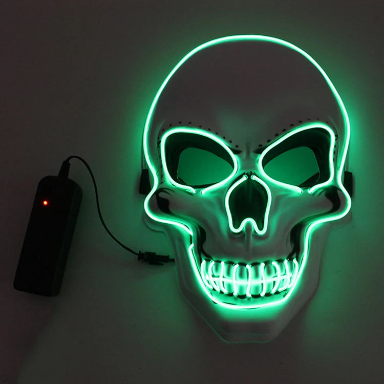 LED Skull Halloween Mask with EL Cold Light green by HitMyNeed