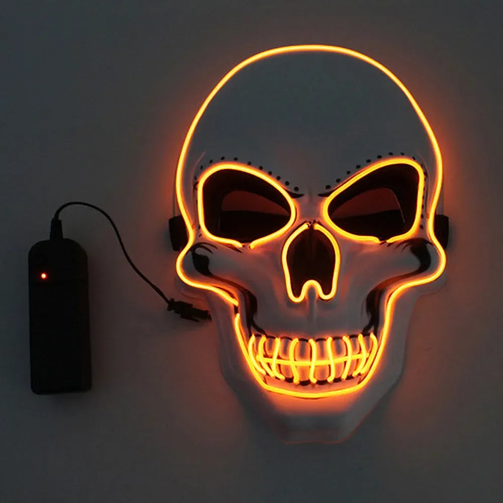 LED Skull Halloween Mask with EL Cold Light orange by HitMyNeed