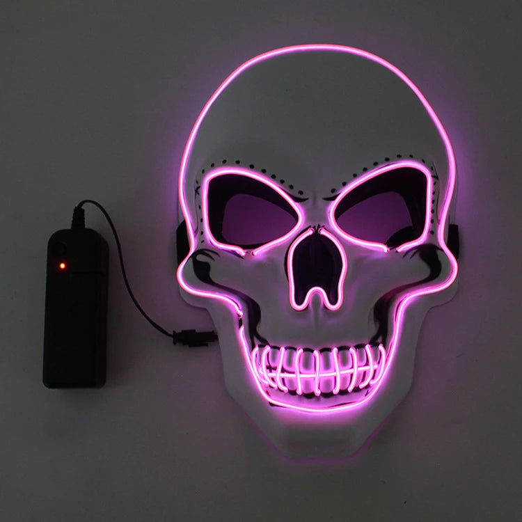 LED Skull Halloween Mask with EL Cold Light pink by HitMyNeed