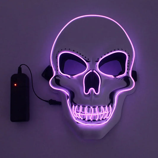 LED Skull Halloween Mask with EL Cold Light purple by HitMyNeed