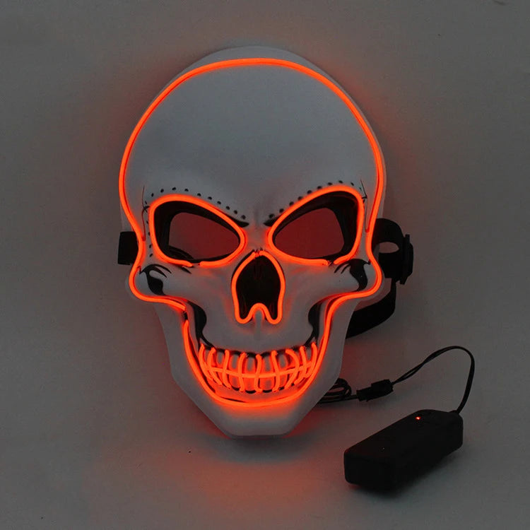LED Skull Halloween Mask with EL Cold Light red by HitMyNeed