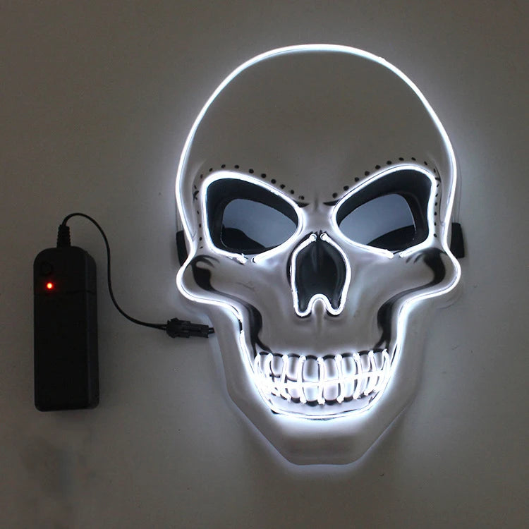 LED Skull Halloween Mask with EL Cold Light white by HitMyNeed