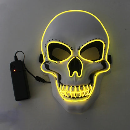 LED Skull Halloween Mask with EL Cold Light yellow by HitMyNeed