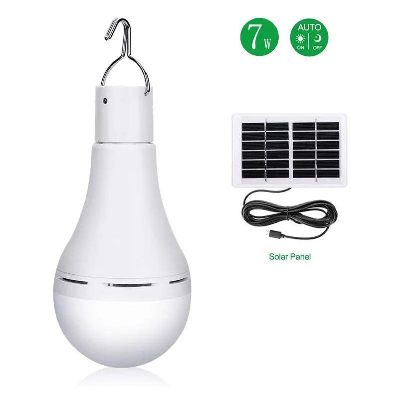 LED Solar Hanging Bulb Light for Outdoor & Camping 7w-with-solar-panel by HitMyNeed