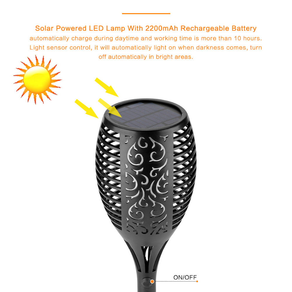 LED Solar Outdoor Dancing Flame Path Light by HitMyNeed