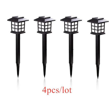 LED Solar Pathway Lights Waterproof Outdoor Set 4pcs cold-white by HitMyNeed